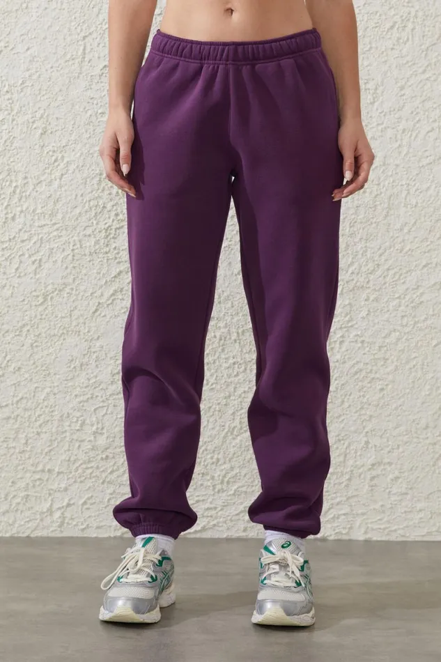 Women Sweats and Hoodies Cotton On Plush Essential Gym Sweatpant Pickled Beet