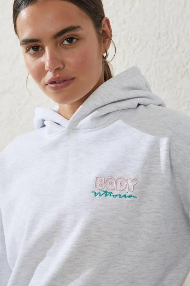 Women Sweats and Hoodies Cotton On Plush Premium Hoodie Cloudy Grey Marlelcn Amber Vittoria
