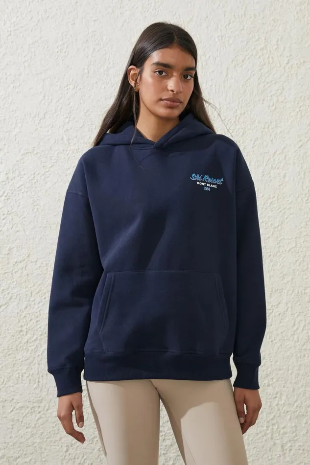 Women Sweats and Hoodies Cotton On Plush Premium Hoodie Oceanic Navyski Resort Women Sweats and Hoodies Cotton On Plush Premium Hoodie Oceanic Navyski Resort