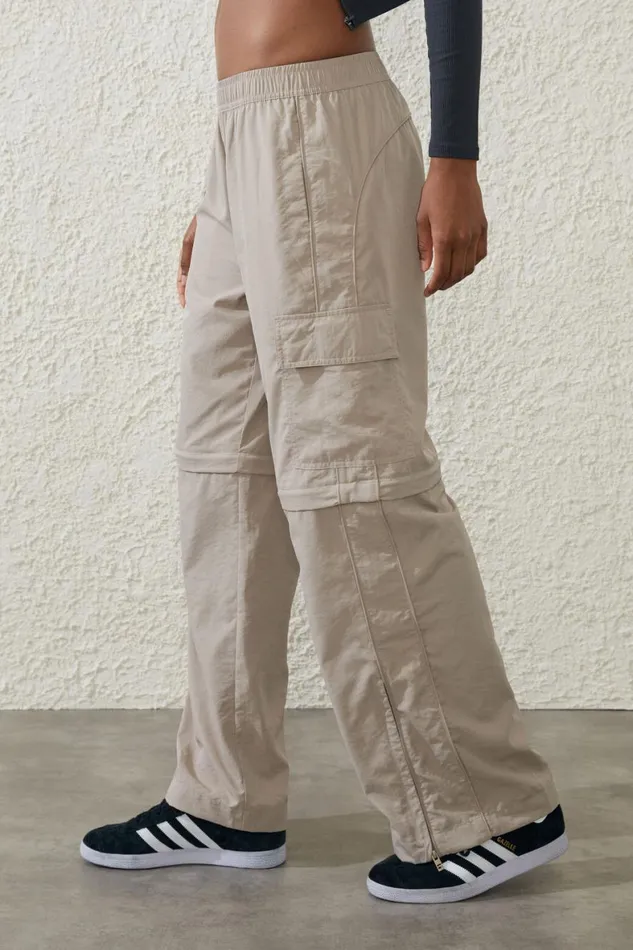 Women Sweats and Hoodies Cotton On Woven Zip Off Cargo Pant White Pepper