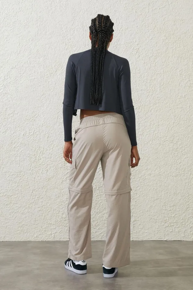 Women Sweats and Hoodies Cotton On Woven Zip Off Cargo Pant White Pepper