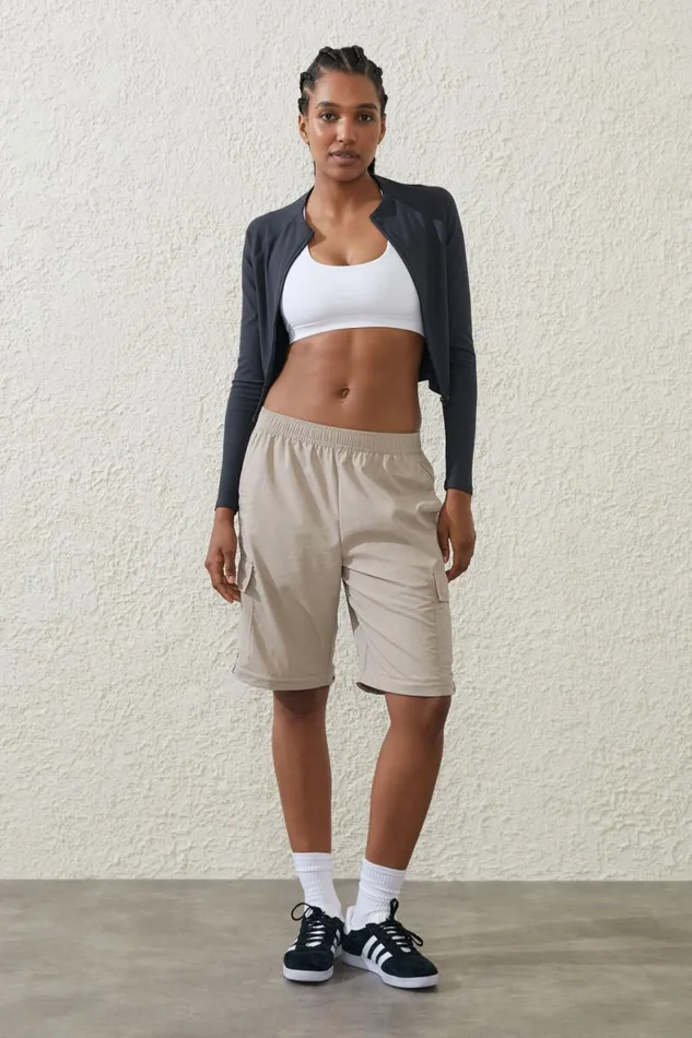 Women Sweats and Hoodies Cotton On Woven Zip Off Cargo Pant White Pepper