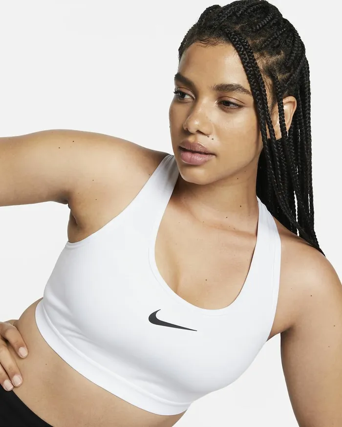 Women Swoosh High Support Whitewhiteblack Nike Sports Bras