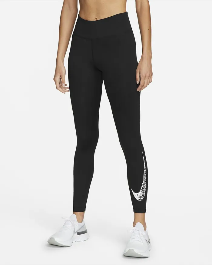 Women Swoosh Run Blackwhite Nike Leggings