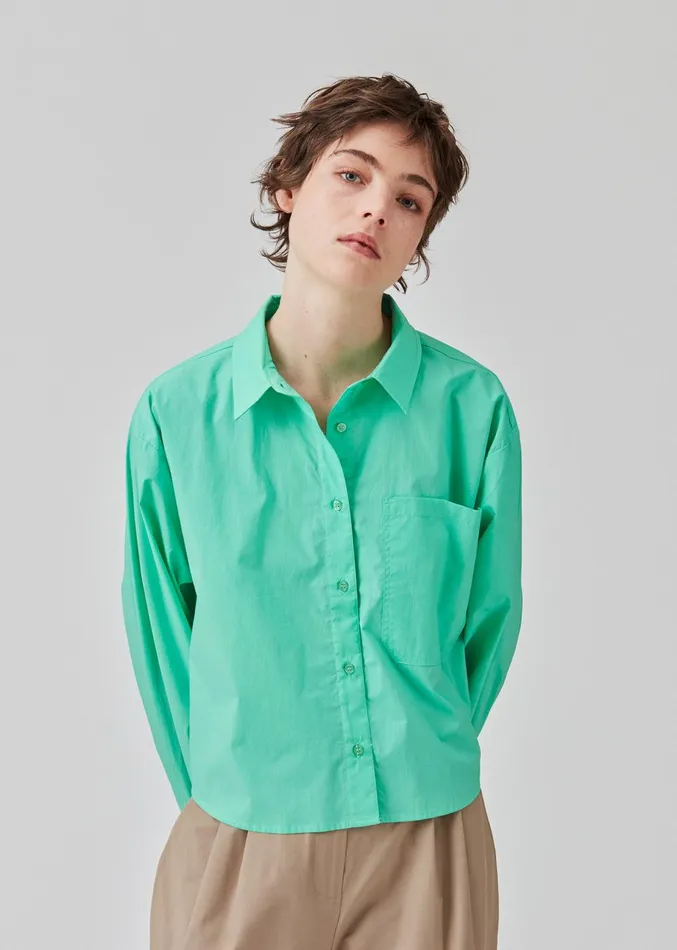 Women TapirMD Cropped Shirt Calm Jade Modstrm Shirts