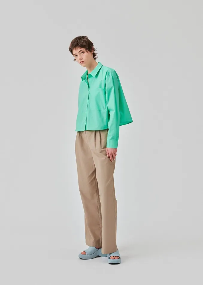 Women TapirMD Cropped Shirt Calm Jade Modstrm Shirts