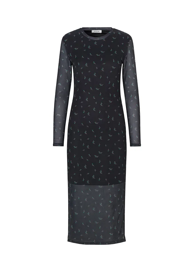 Women Tasse Print Dress Green Bloom Modstrm Dresses