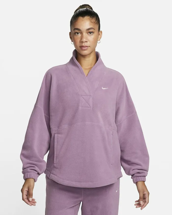 Women ThermaFit One Violet Dustpale Ivory Nike Hoodies And Sweatshirts