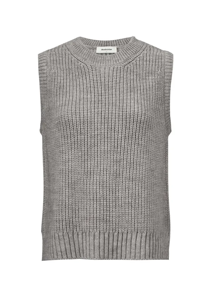 Women Timme Vest Light Grey Melange Modstrm Blouses and Knitwear