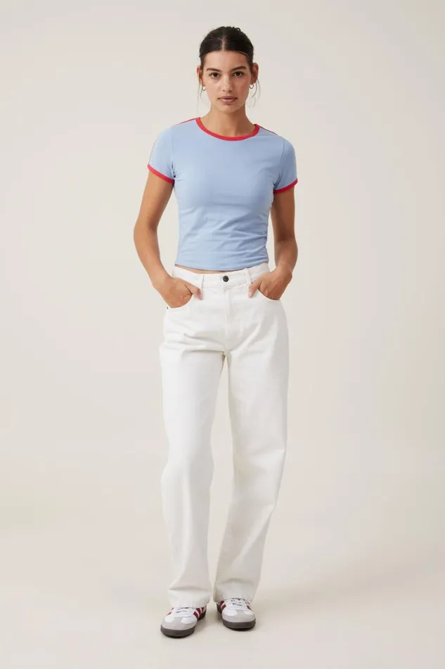 Women Tops Cotton On Billi Crew Neck Tee Breezy Blue