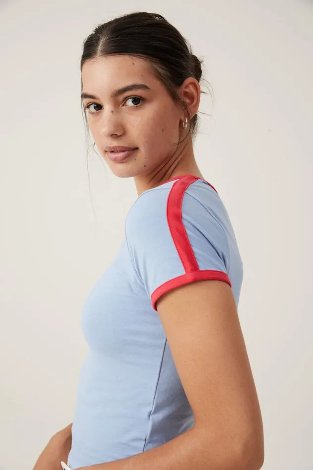 Women Tops Cotton On Billi Crew Neck Tee Breezy Blue