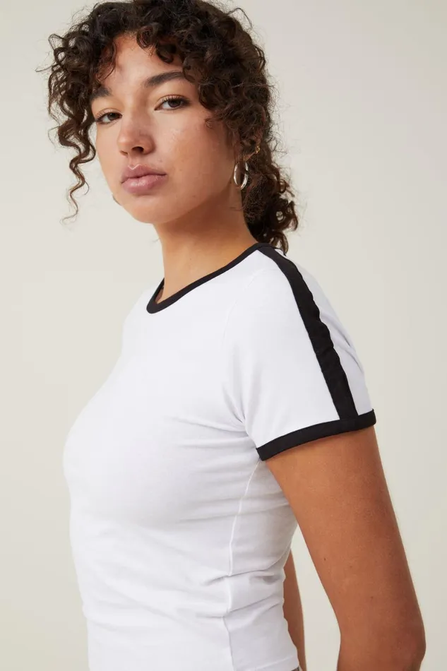Women Tops Cotton On Billi Crew Neck Tee White