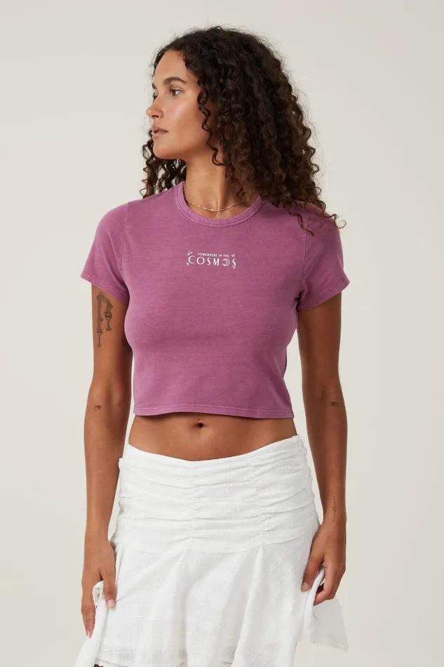 Women Tops Cotton On Crop Fit Graphic Tee Cosmosdamson