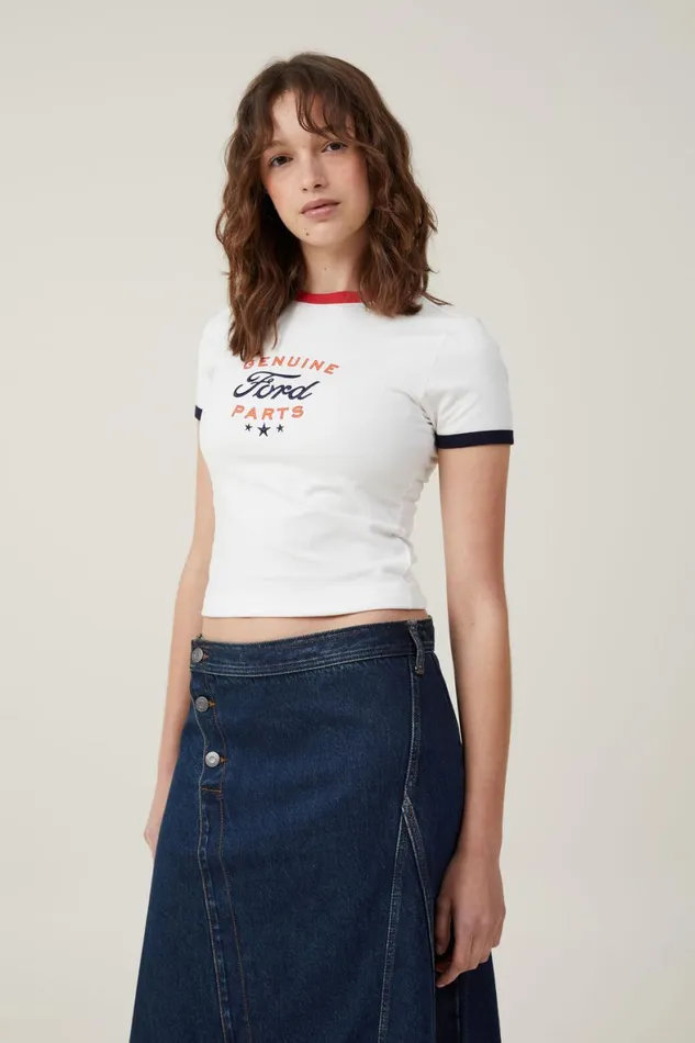 Women Tops Cotton On Fitted Longline Ford Tee Lcn Ford Genuine Ford Partsvintage White Women Tops Cotton On Fitted Longline Ford Tee Lcn Ford Genuine Ford Partsvintage White
