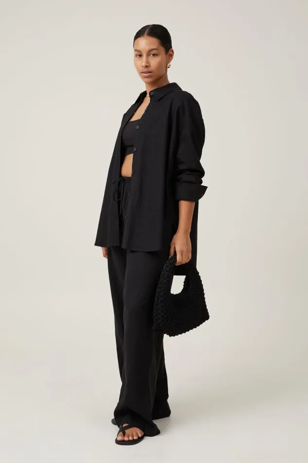 Women Tops Cotton On Haven Long Sleeve Shirt Black