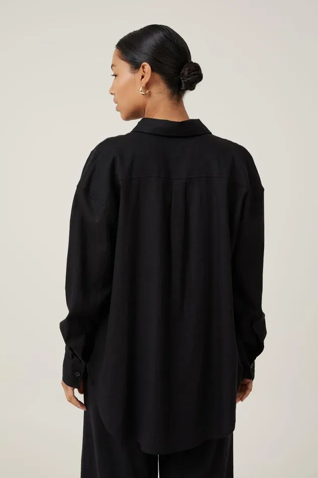 Women Tops Cotton On Haven Long Sleeve Shirt Black