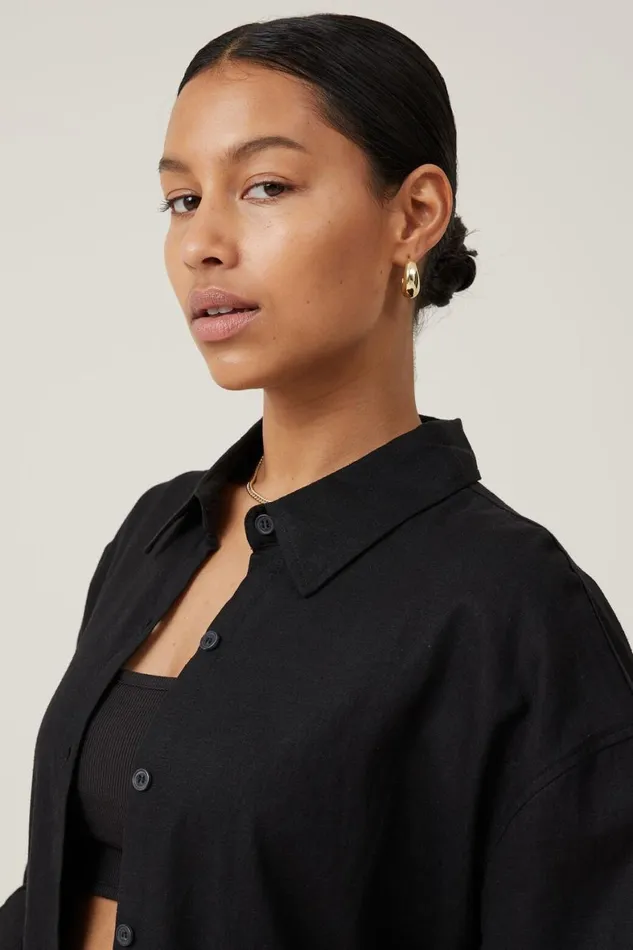 Women Tops Cotton On Haven Long Sleeve Shirt Black