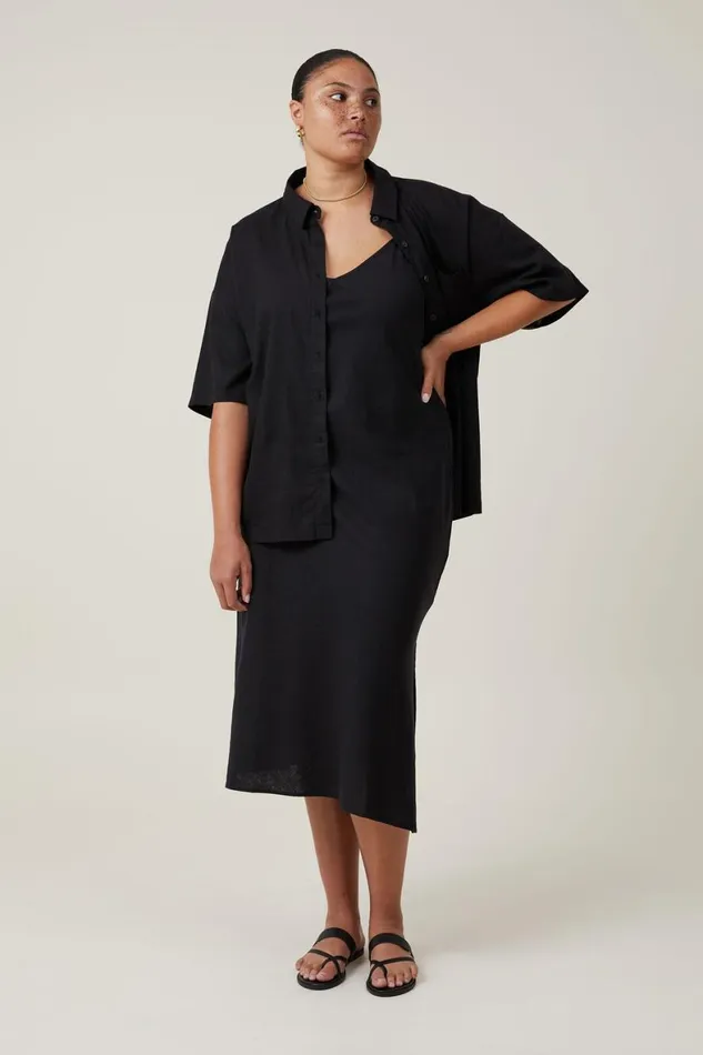 Women Tops Cotton On Haven Short Sleeve Shirt Black