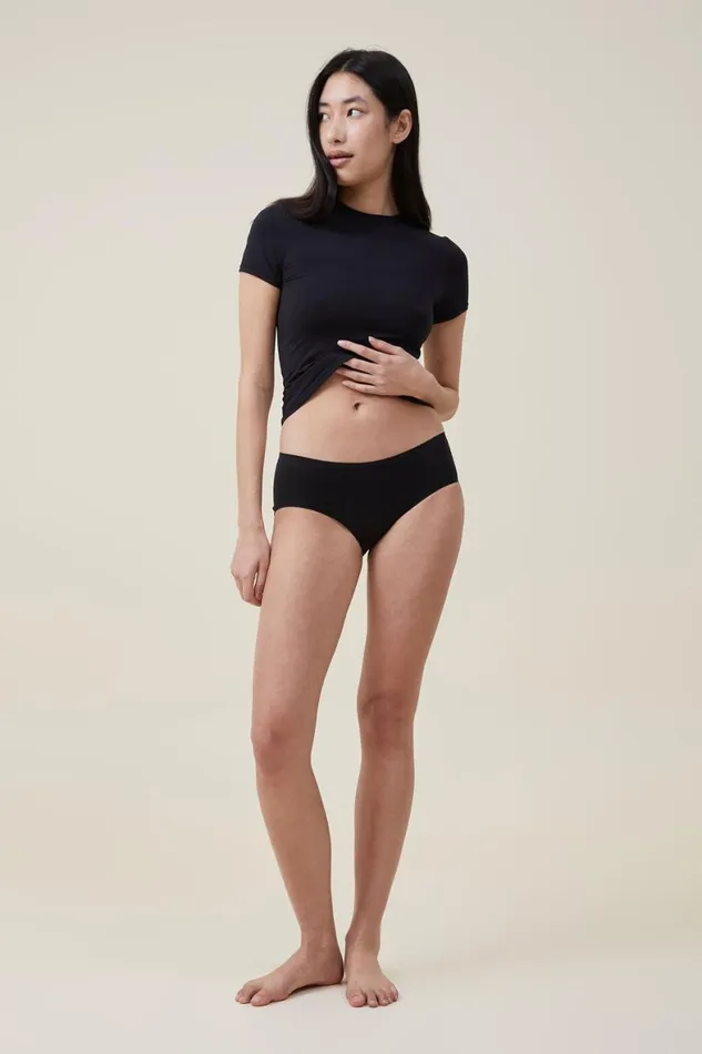 Women Tops Cotton On Soft Lounge Fitted TShirt Black