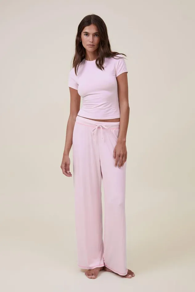 Women Tops Cotton On Soft Lounge Fitted TShirt Tender Touch Pink