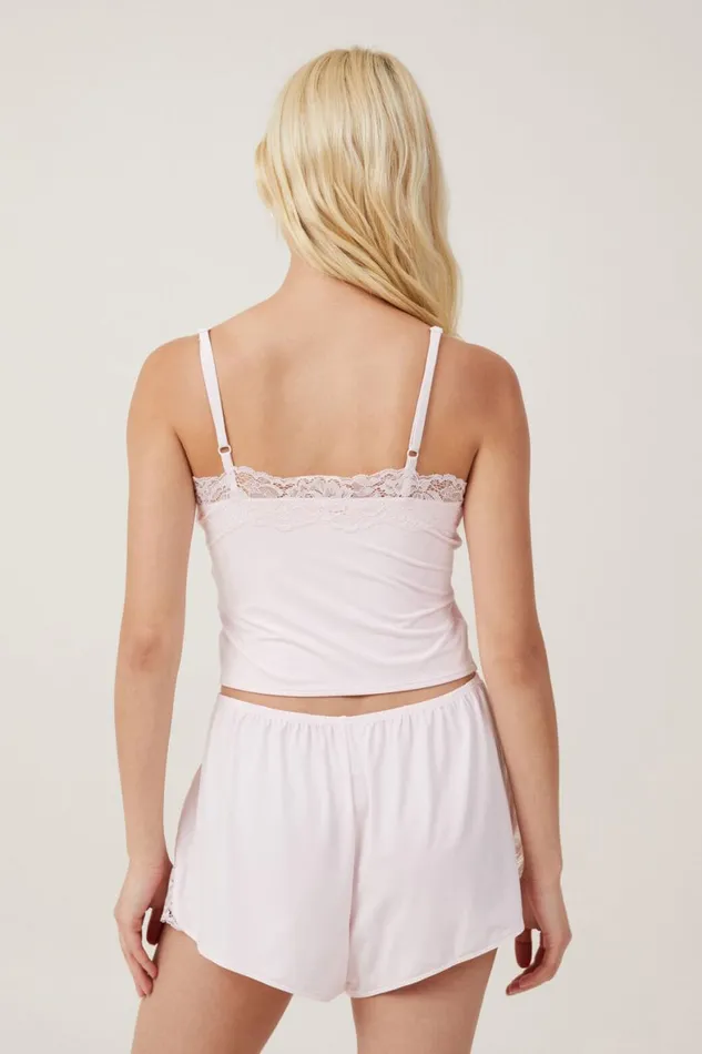 Women Tops Cotton On Soft Lounge Lace Trim Cami Tender Touch Pink Women Tops Cotton On Soft Lounge Lace Trim Cami Tender Touch Pink