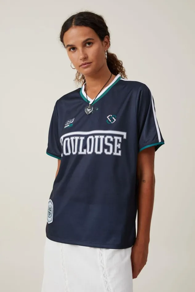 Women Tops Cotton On Sporty Graphic Tee 89ink Navy