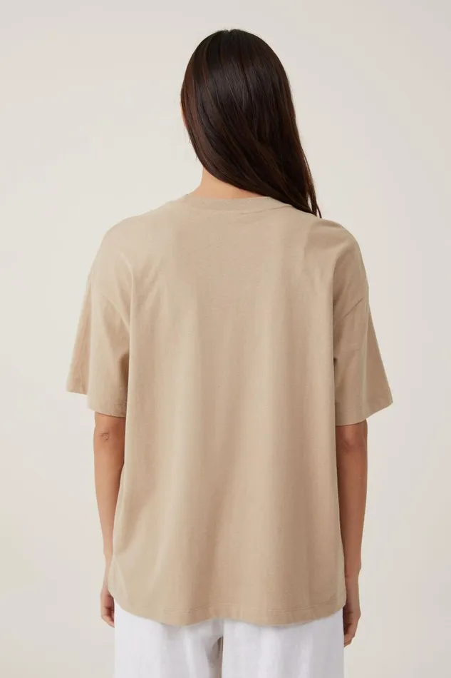 Women Tops Cotton On The Boxy Oversized Tee Mid Taupe