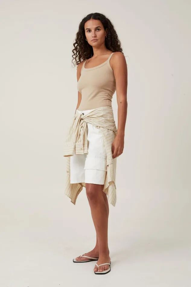 Women Tops Cotton On The One Basic Scoop Neck Cami Mid Taupe