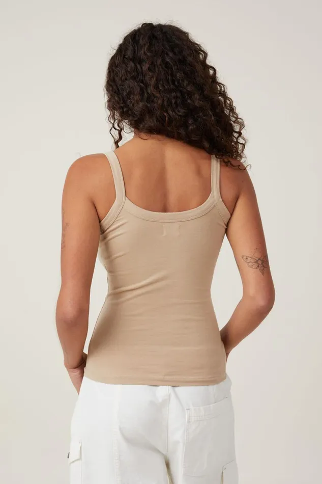 Women Tops Cotton On The One Basic Scoop Neck Cami Mid Taupe