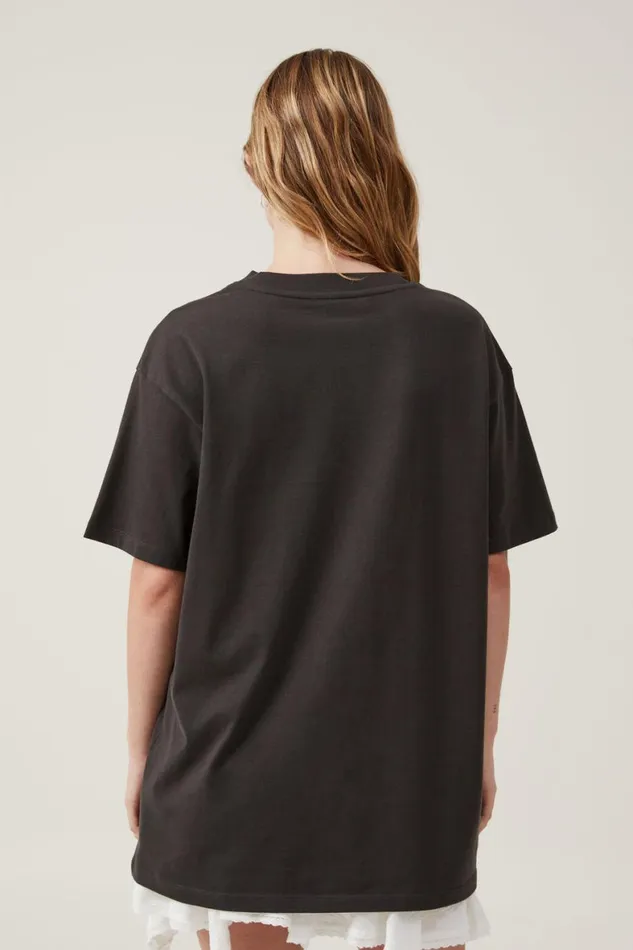 Women Tops Cotton On The Oversized Graphic Tee Speedway 500 Washed Black