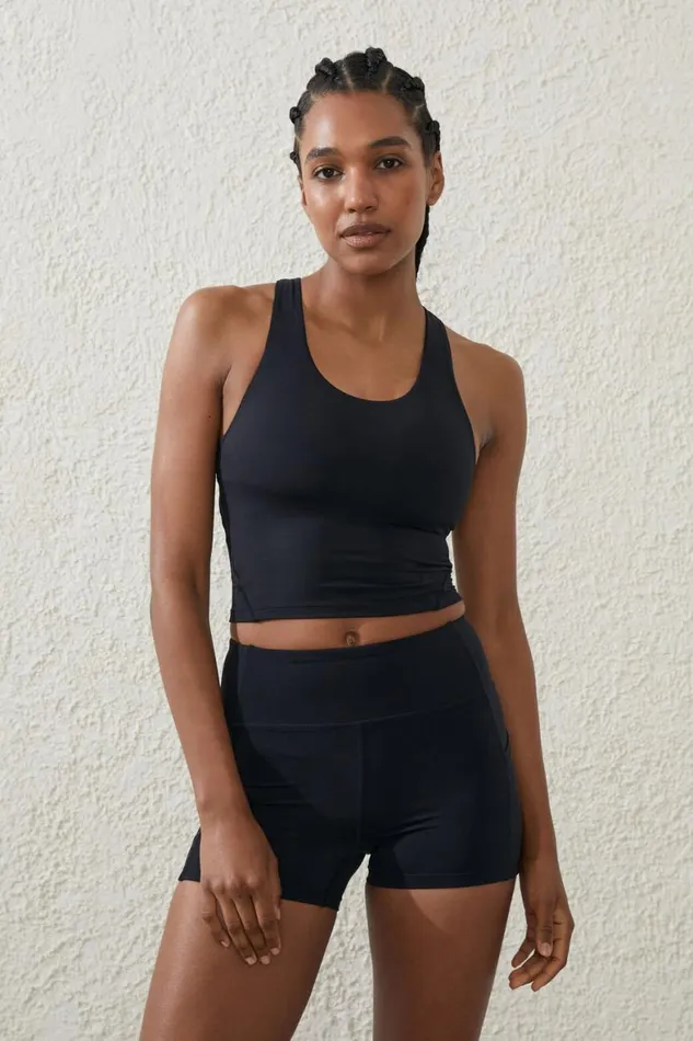 Women Tops Cotton On Ultra Luxe Active Tank Black