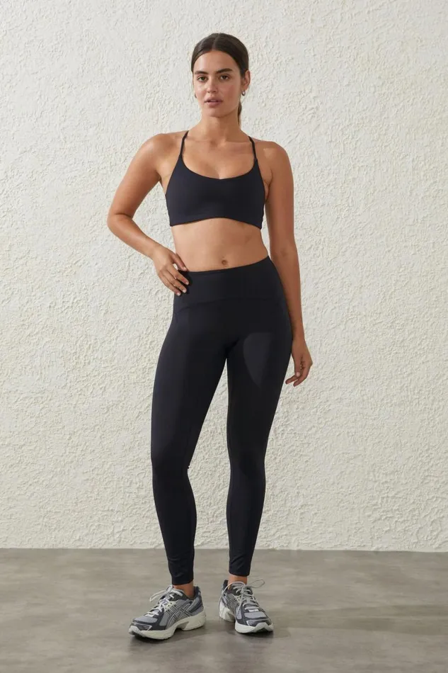Women Tops Cotton On Ultra Soft Twist Back Crop Black
