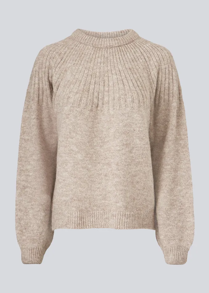 Women Truce Oneck Beige Melange Modstrm Blouses and Knitwear