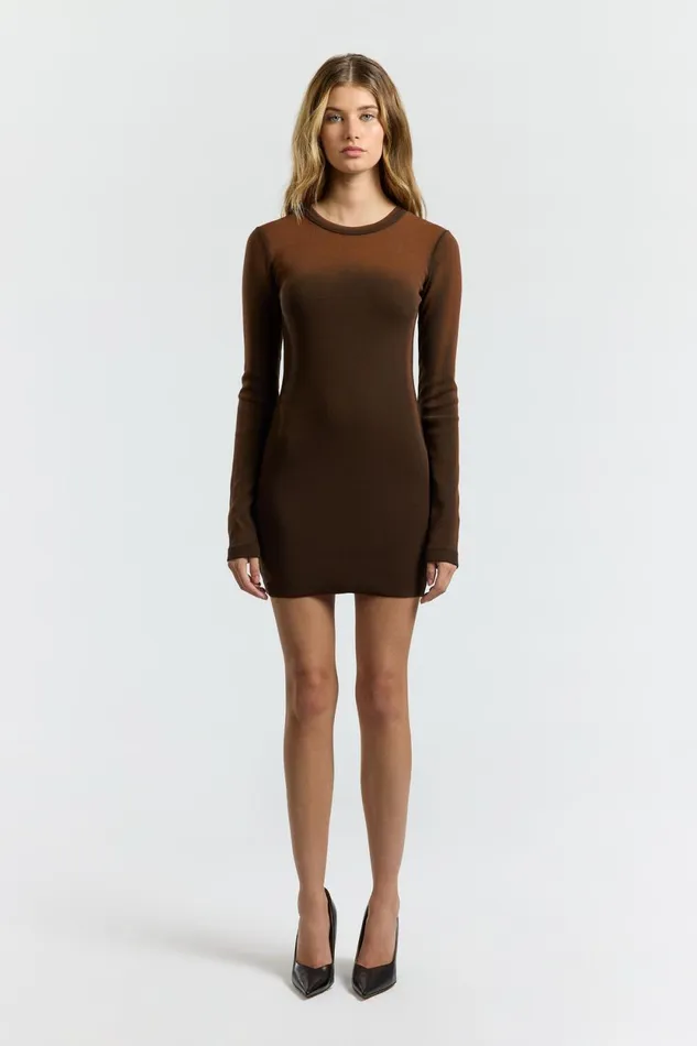 Women Verona Crew Mini Dress Chestnut Cast COTTON CITIZEN Dresses