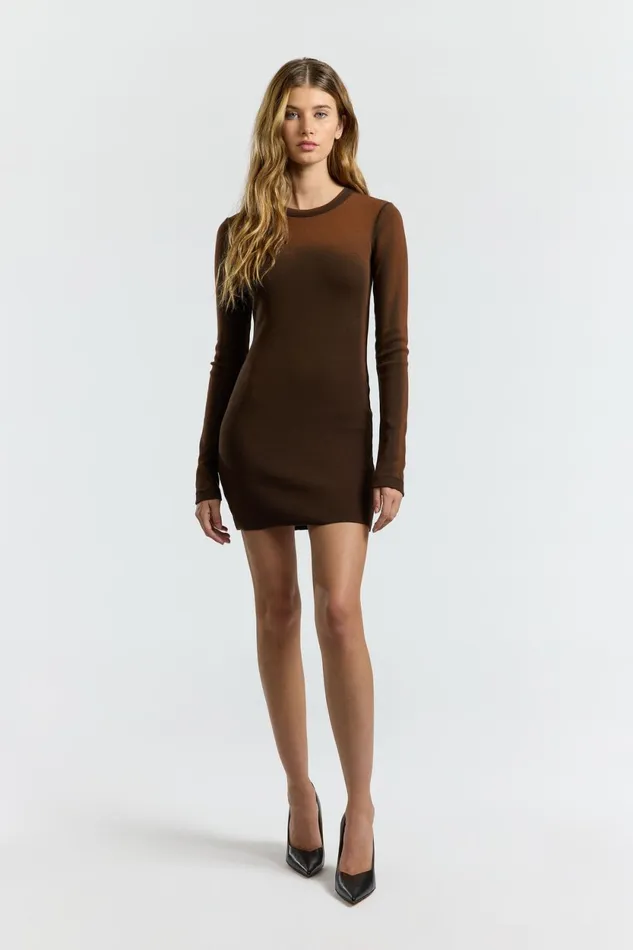 Women Verona Crew Mini Dress Chestnut Cast COTTON CITIZEN Dresses