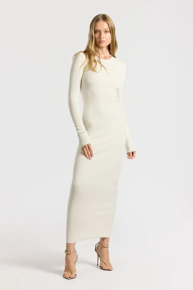 Women Verona Crewneck Maxi Dress Bone COTTON CITIZEN Dresses Women Verona Crewneck Maxi Dress Bone COTTON CITIZEN Dresses