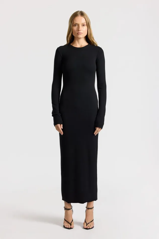 Women Verona Crewneck Maxi Dress Jet Black COTTON CITIZEN Dresses