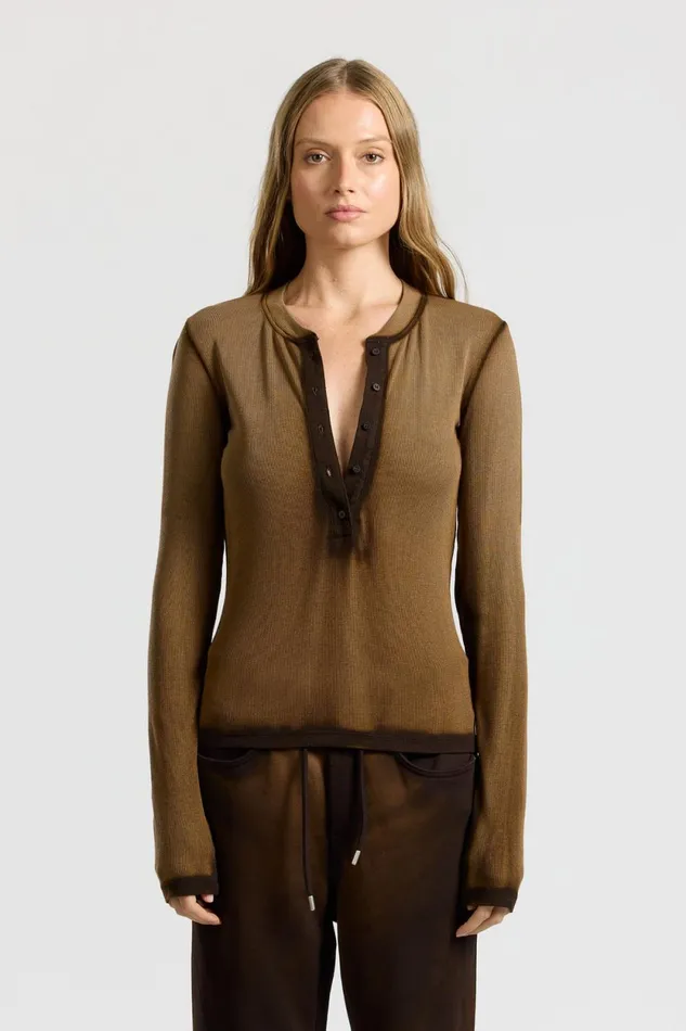Women Verona Henley Espresso Cast COTTON CITIZEN Shirts