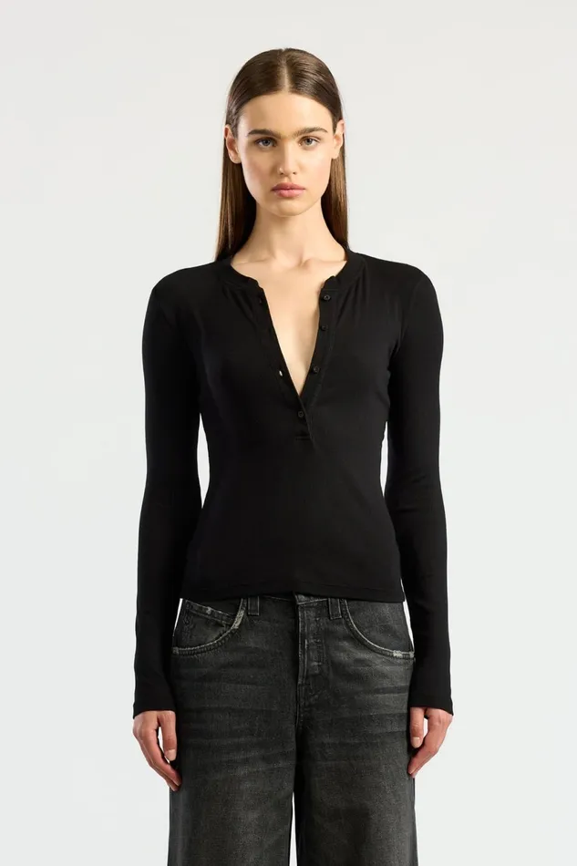 Women Verona Henley Jet Black COTTON CITIZEN Shirts