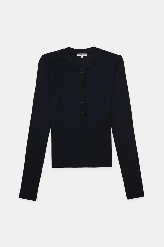 Women Verona Henley Jet Black COTTON CITIZEN Shirts Women Verona Henley Jet Black COTTON CITIZEN Shirts