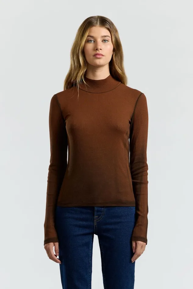 Women Verona Turtleneck Chestnut Cast COTTON CITIZEN Shirts