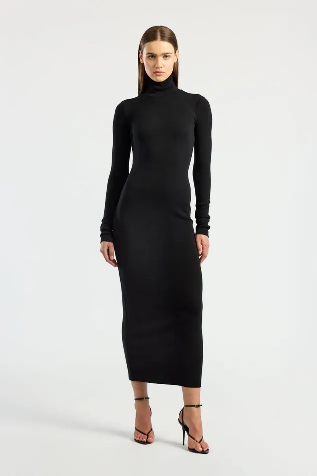 Women Verona Turtleneck Maxi Dress Jet Black COTTON CITIZEN Dresses Women Verona Turtleneck Maxi Dress Jet Black COTTON CITIZEN Dresses