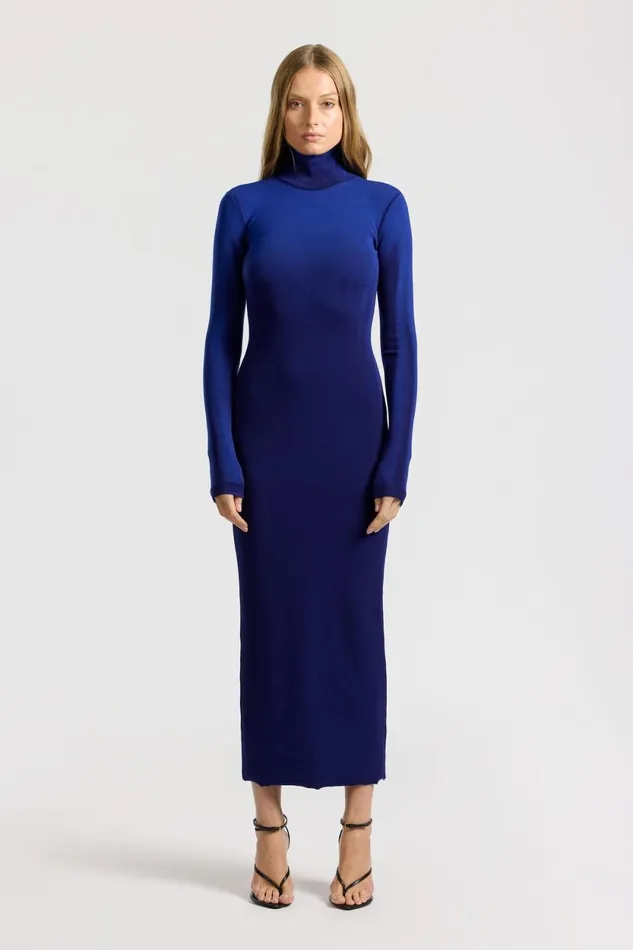 Women Verona Turtleneck Maxi Dress Royal Blue Cast COTTON CITIZEN Dresses