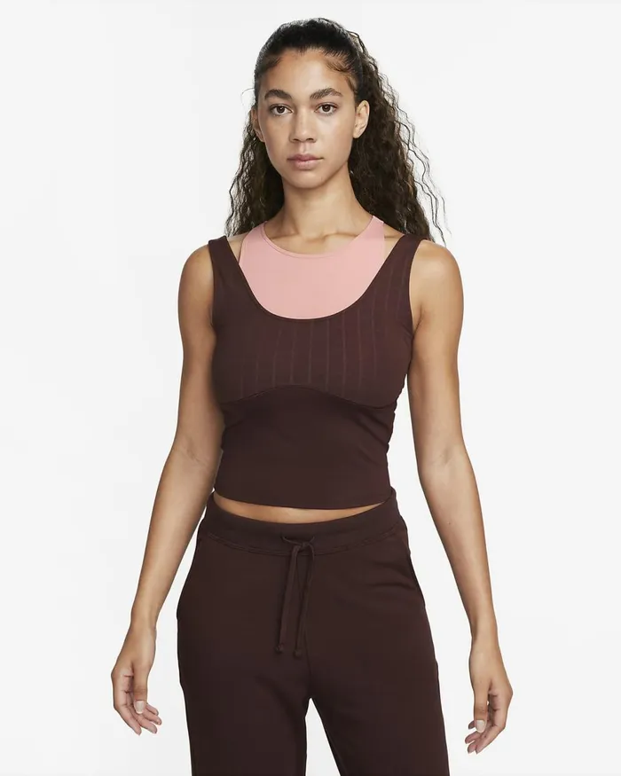 Women Yoga DriFit Luxe Red Stardustearthwhite Nike Tops And TShirts