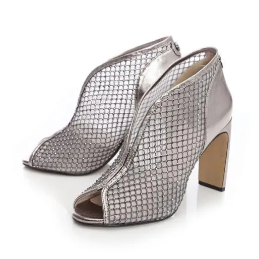 Yoraylia Pewter Textile Women Moda In Pelle High Heel Shoes