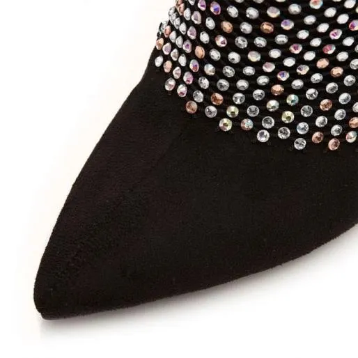 Zaria Black Alcantara Women Moda In Pelle Ankle Boots
