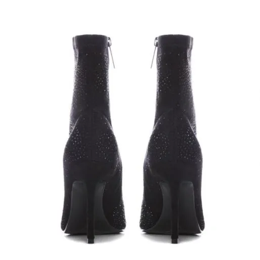 Zoeyy Black Alcantara Women Moda In Pelle Ankle Boots Zoeyy Black Alcantara Women Moda In Pelle Ankle Boots